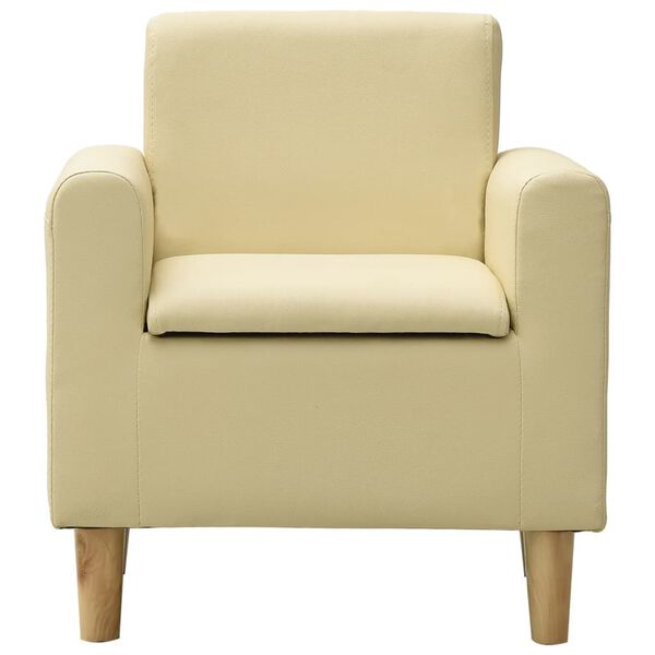 vidaXL Otro&scaron;ki kavč kremno belo umetno usnje