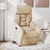vidaXL Naslanjač s funkcijo vstajanja krem blago iz mikrovlaken