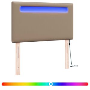 vidaXL LED glava postelje Kapučino Umjetno usnje