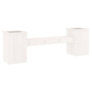 vidaXL Klop z visoko gredo bela 184,5x39,5x56,5 cm trdna borovina