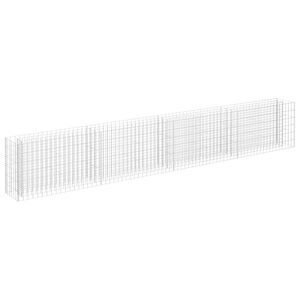 vidaXL Visoka greda gabion pocinkano jeklo 360x30x60 cm