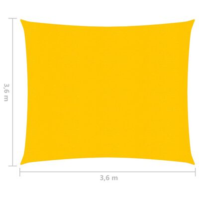 vidaXL Senčno jadro 160 g/m² rumeno 3,6x3,6 m HDPE