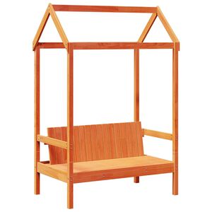 vidaXL Klop s streho vo&scaron;čeno rjavo 117,5x70x176,5 cm trdna borovina