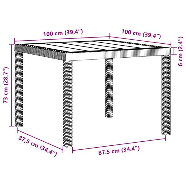 vidaXL Komplet za jedilnico v vrtu 5 pcs Rjava Polipropilen