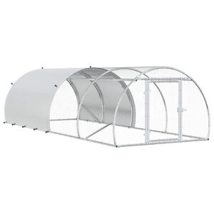 vidaXL Hi&scaron;a za koko&scaron;i Srebrna 400 x 150 x 100 cm Pocinkano jeklo