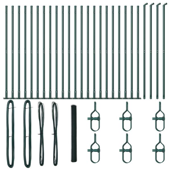 vidaXL Steber ograje. Zelena 50 x 1,5 m (13 mm mreža) Jeklo in PVC