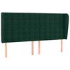 vidaXL Vzglavje z u&scaron;esi temno zeleno 183x23x118/128 cm žamet
