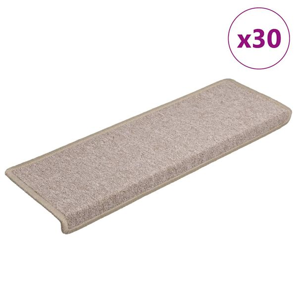 vidaXL Stopni&scaron;čne preproge 30 kosov 65x21x4 cm taupe pravokotne robove