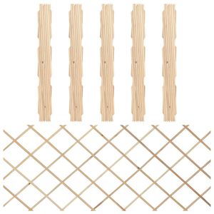 vidaXL Mrežaste ograje 5 kosov trden les jelke 180x80 cm