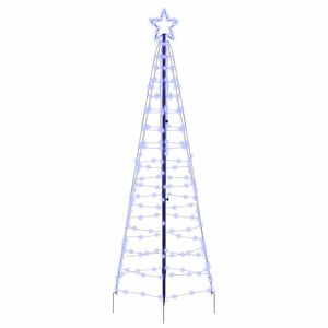 vidaXL LED božično drevo z zemeljskimi ostrimi Modra 250 cm elezo