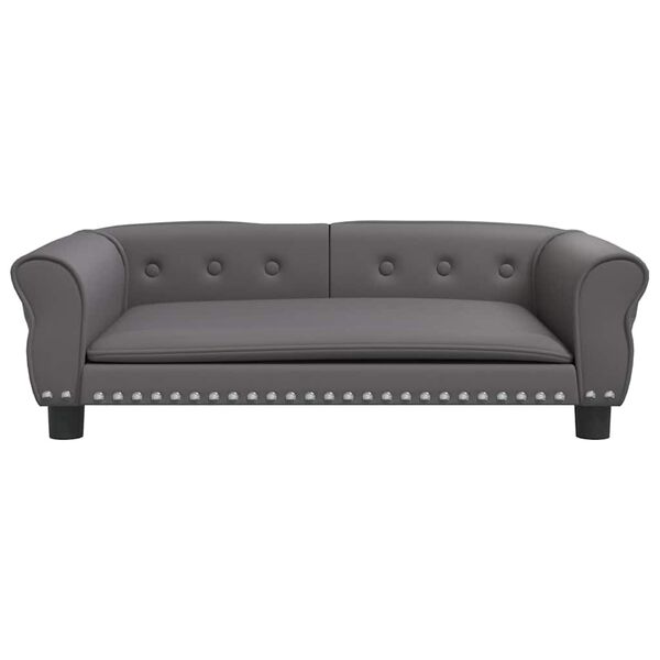 vidaXL Pasja postelja siva 95x55x30 cm umetno usnje