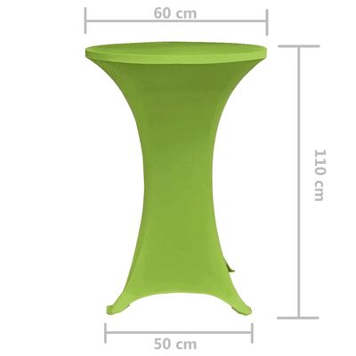 vidaXL Raztegljiva Prevleka za Mizo 2 kosa 60 cm Zelene Barve