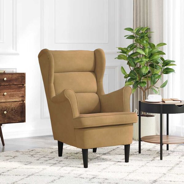 vidaXL Naslanjač iz rjavega žameta