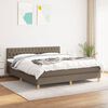 vidaXL Box spring postelja z vzmetnico taupe 180x200 cm blago
