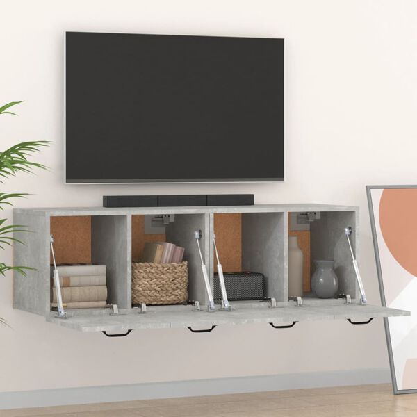 vidaXL Stenska omarica 2 kosa betonsko siva 80x35x36,5 cm inž. les