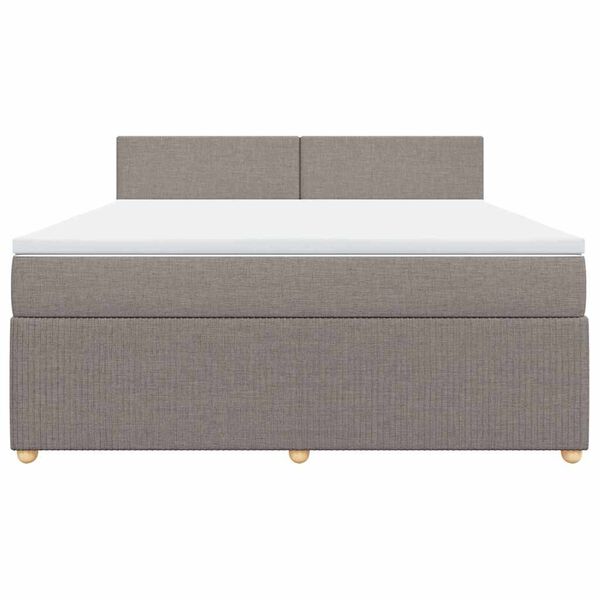 vidaXL Box spring postelja z vzmetnico taupe 180x200 cm blago