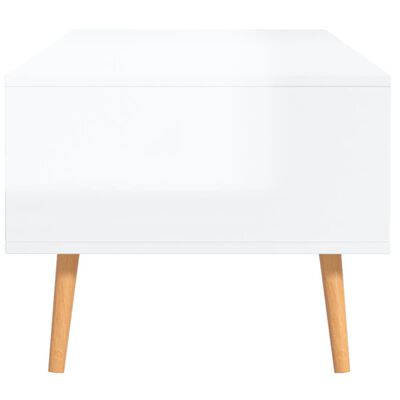 vidaXL Klubska mizica visok sijaj bela 100x49,5x43 cm iverna plošča
