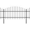 vidaXL Vrtna ograja s koničastimi vrhovi jeklo (1-1,25)x13,6 m črna