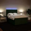 vidaXL Box spring postelja z vzmetnico temno zelena 140x200 cm žamet