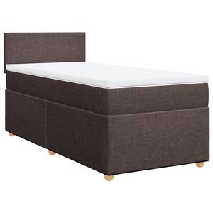 vidaXL Box spring postelja z vzmetnico temno rjav 90x190 cm blago