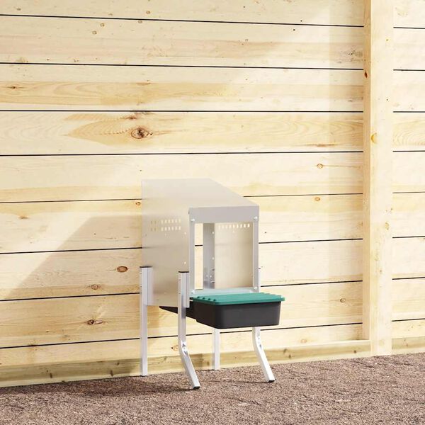 vidaXL Gnezdišče za piščance z 1 predelkom in nogami iz pocinkanega jekla