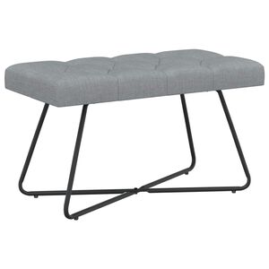 vidaXL Klop s gumbnim oblazinjenjem Svetlo siva 80 x 40 x 46 cm Blago