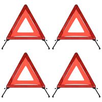 vidaXL Prometni opozorilni trikotniki 4 kosi rdeči 56,5x36,5x44,5 cm