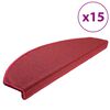 vidaXL Stopni&scaron;čne preproge 15 kosov 65x24x4 cm rdeče polkrožne velike