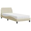 vidaXL Postelja z vzmetnico Dover krem 80x200 cm blago