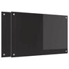 vidaXL Kuhinjski panel 2 kos Črna 80 x 50 cm kaljeno steklo