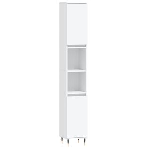 vidaXL Kopalni&scaron;ka omarica bela 30x30x190 cm inženirski les