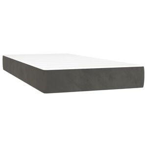 vidaXL Vzmetnica z žepkasto vzmetjo srednje trdote temno siva 100x190x20 cm žamet