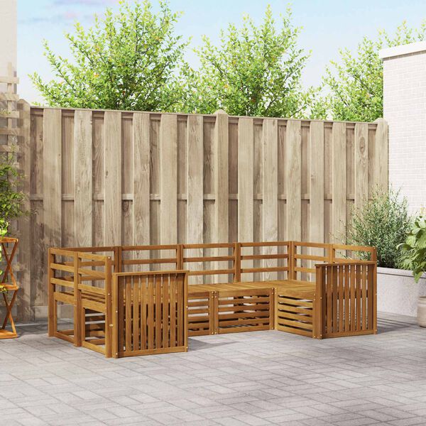 vidaXL Sedežne garniture 6 pcs Naravna Masiven les akacije