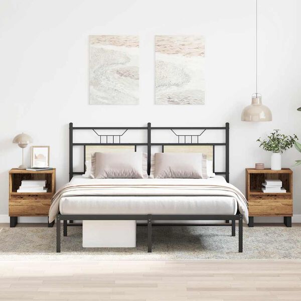 vidaXL Nočna omarica 2 kosa starinski les 40x35x50 cm inženirski les