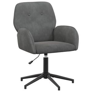 vidaXL vrtljiva pisarni&scaron;ka stol 54 x 55 x 90 cm Temno siva Žamet