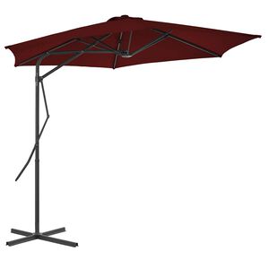 vidaXL Zunanji senčnik z jeklenim drogom bordo rdeč 300x230 cm