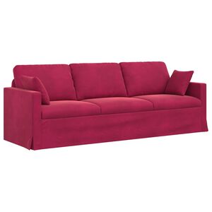 vidaXL Kavč Vinorodna rdeča 228 x 78 x 80 cm Žamet