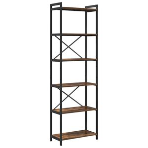 vidaXL Knjižna polica 60 x 30 x 189,5 cm Inženirski les Dimljeni oreh