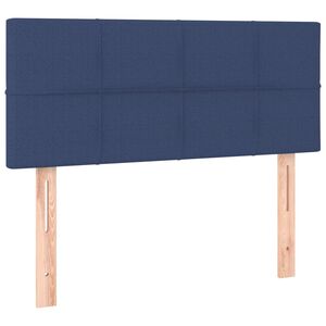 vidaXL Posteljno vzglavje modro 90x5x78/88 cm blago