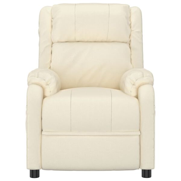 vidaXL Masažni stol s funkcijo vstajanja krem umetno usnje