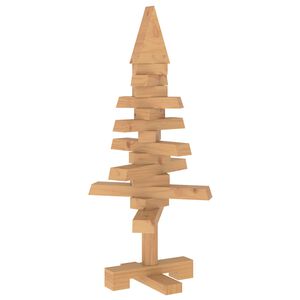 vidaXL Leseno božično drevo KOTKA 60 cm Trdna borovina Rjava obdelava