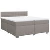 vidaXL Box spring postelja z vzmetnico taupe 200x200 cm blago