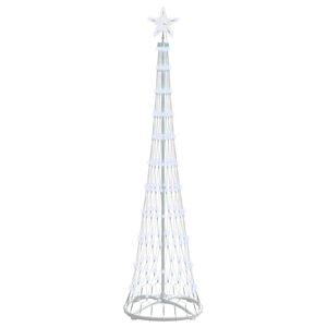 vidaXL LED božično drevesce Hladno bela 190 cm Kovina