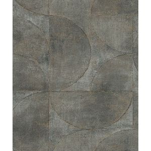 Noordwand Tapeta Vintage Deluxe Graphic Circle Look kovinsko zelena