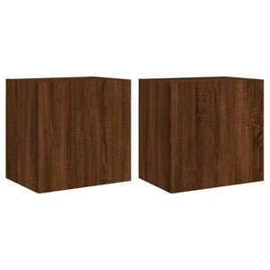 vidaXL Stenske TV omarice 2 kosa rjavi hrast 40,5x30x40 cm inž. les