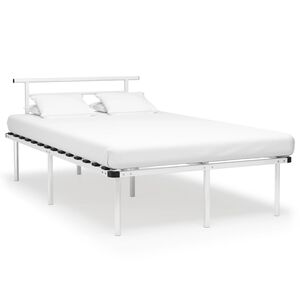 vidaXL Posteljni okvir bel kovinski 120x200 cm