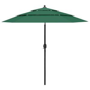 vidaXL Senčnik aluminij zelen 2,5 m