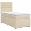 vidaXL Postelja boxspring z vzmetnico Krem 90 x 190 cm Blago