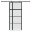 vidaXL Drsna vrata z opremo 90x205 cm ESG steklo in aluminij