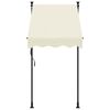 vidaXL Zložljiva tenda krem 100x150 cm tkanina in jeklo